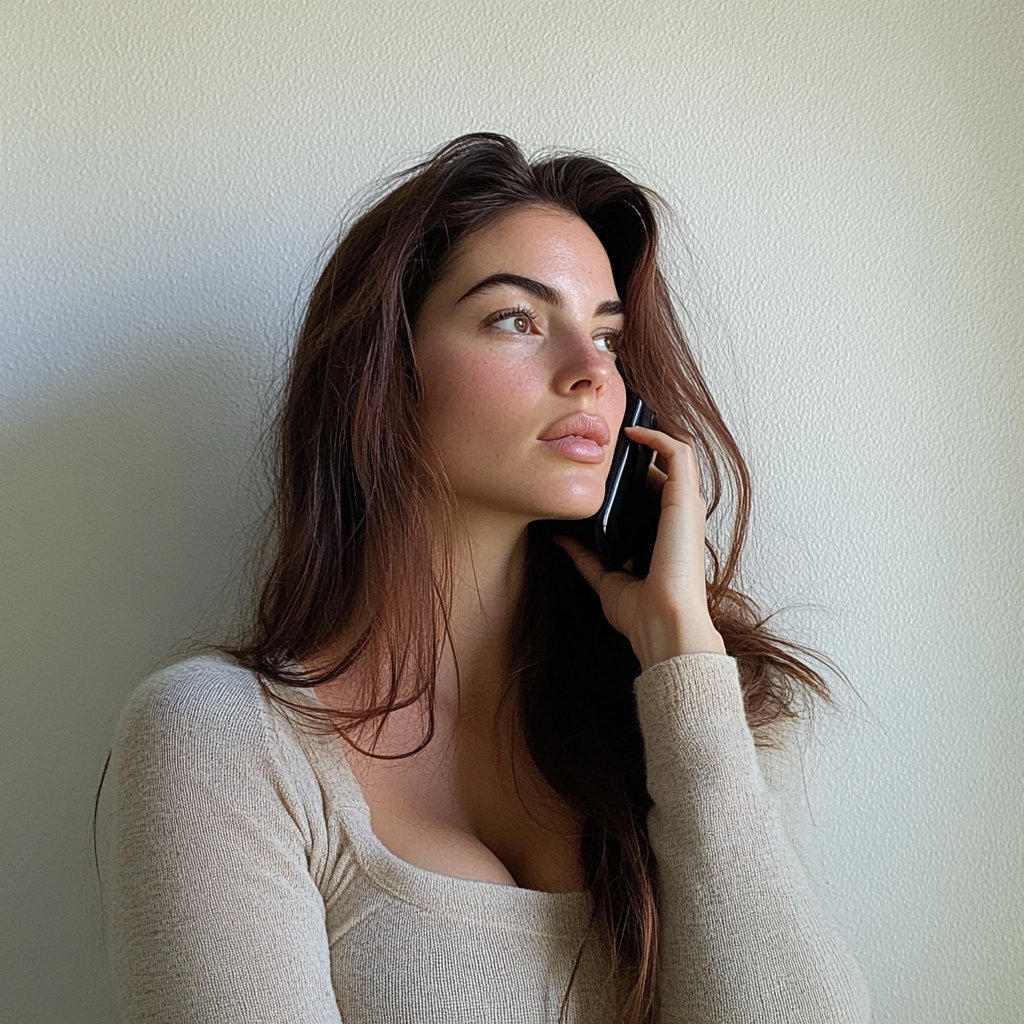 Une femme méchante qui parle à sa belle-sœur au téléphone | Source : Midjourney