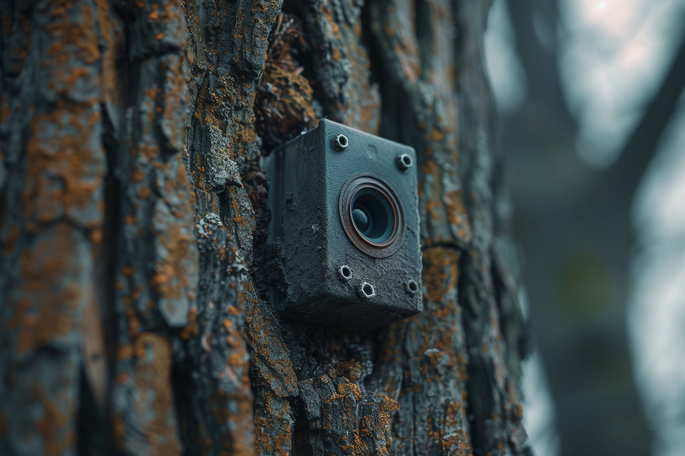 Un petit appareil photo sur un arbre | Source : Midjourney