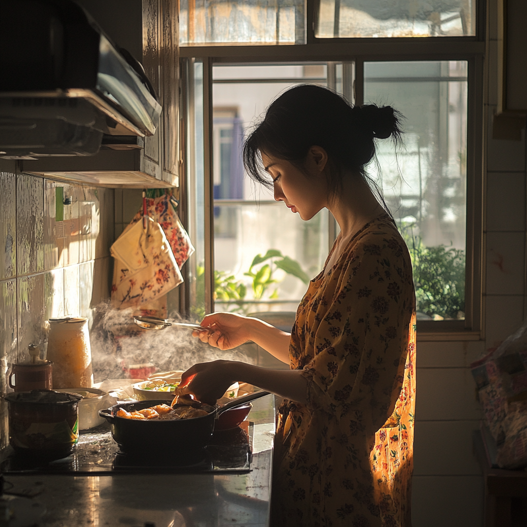 Une femme qui prépare le petit déjeuner | Source : Midjourney