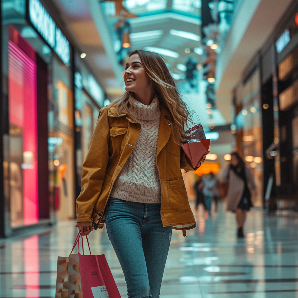 Une femme avec des sacs de courses | Source : Midjourney