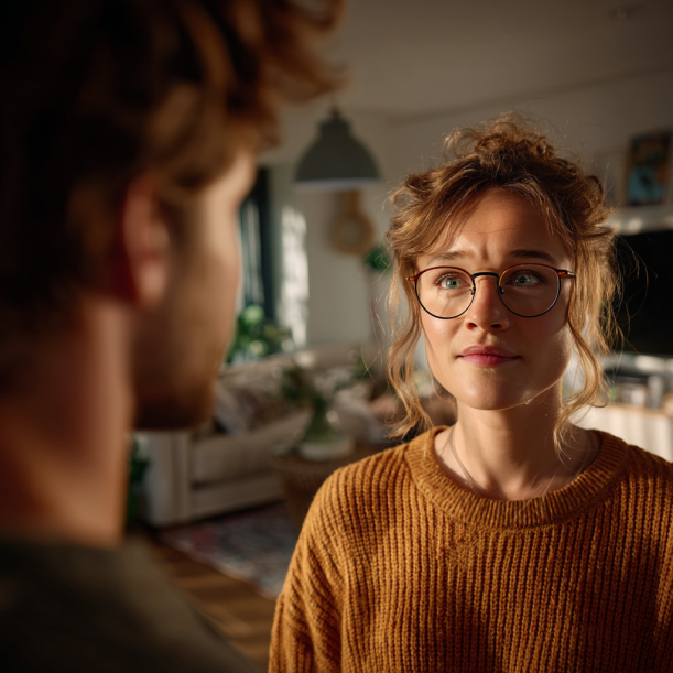 La fille écoute son père avec incrédulité | Source : Midjourney