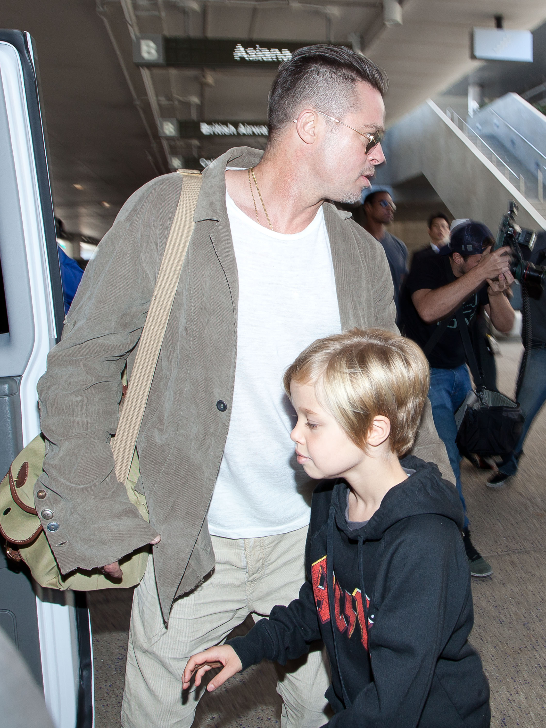 Brad Pitt et sa fille Shiloh à Los Angeles en 2014.| Source : Getty Images