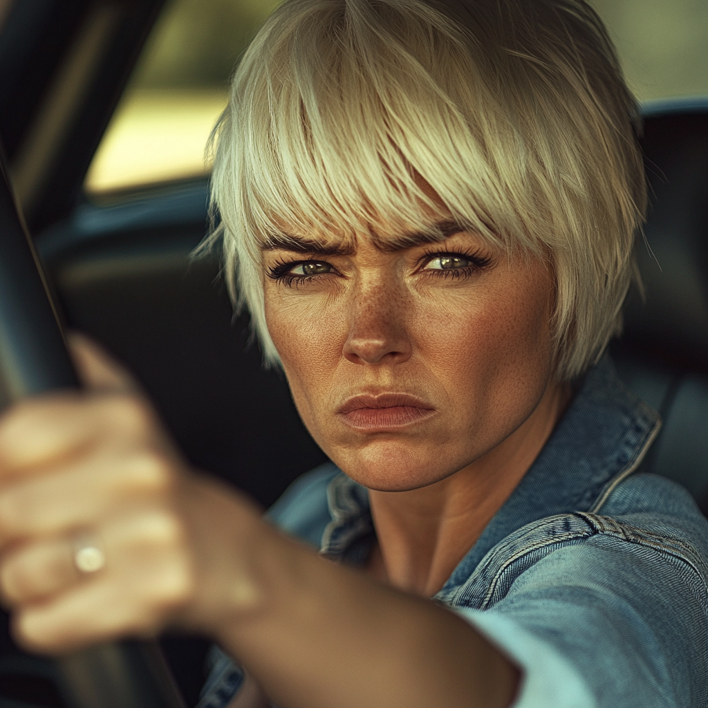 Une femme en colère au volant | Source : Midjourney