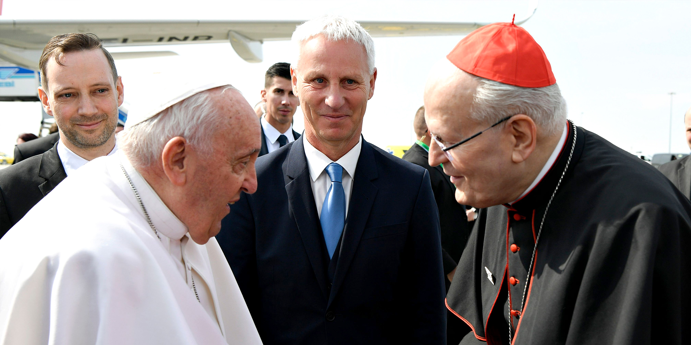 Le pape François et le cardinal archevêque de Budapest, Péter Erdő | Source : Getty Images