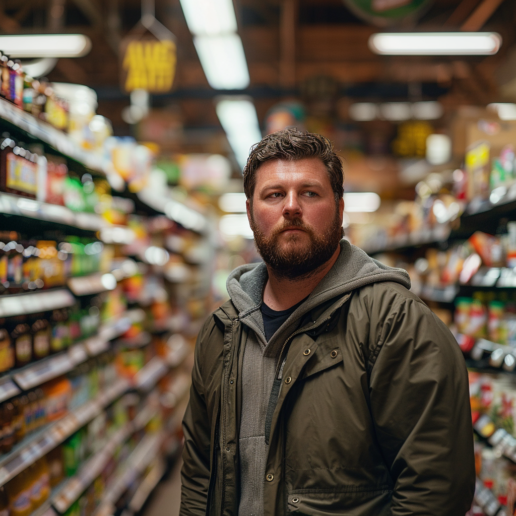 Un homme dans une épicerie | Source : Midjourney