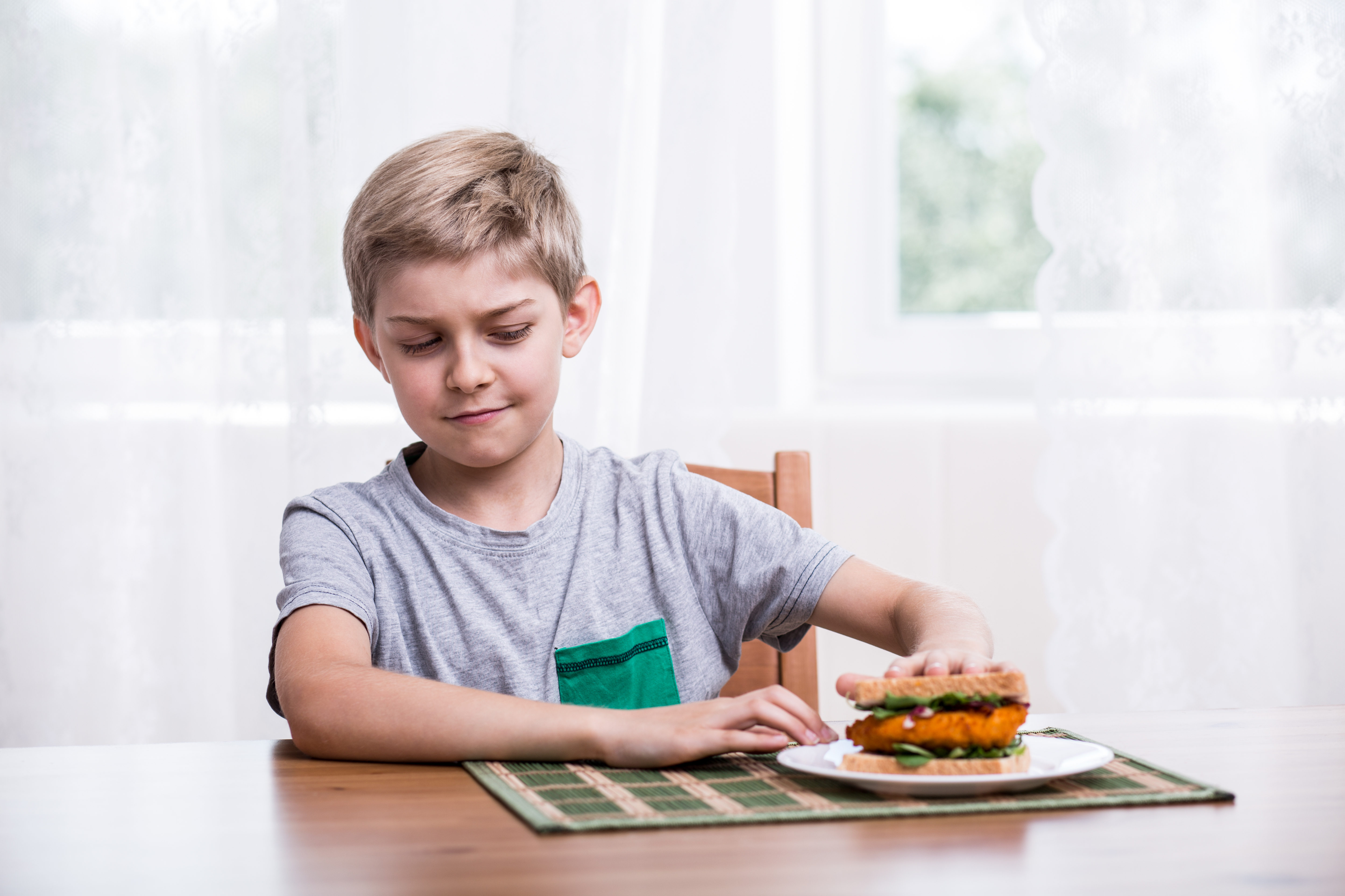 Un jeune garçon repoussant un sandwich | Source : Shutterstock