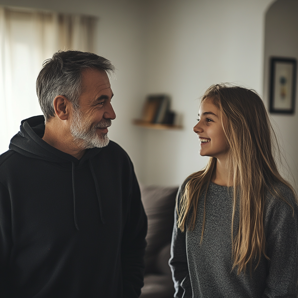 Un homme qui parle à sa fille | Source : Midjourney