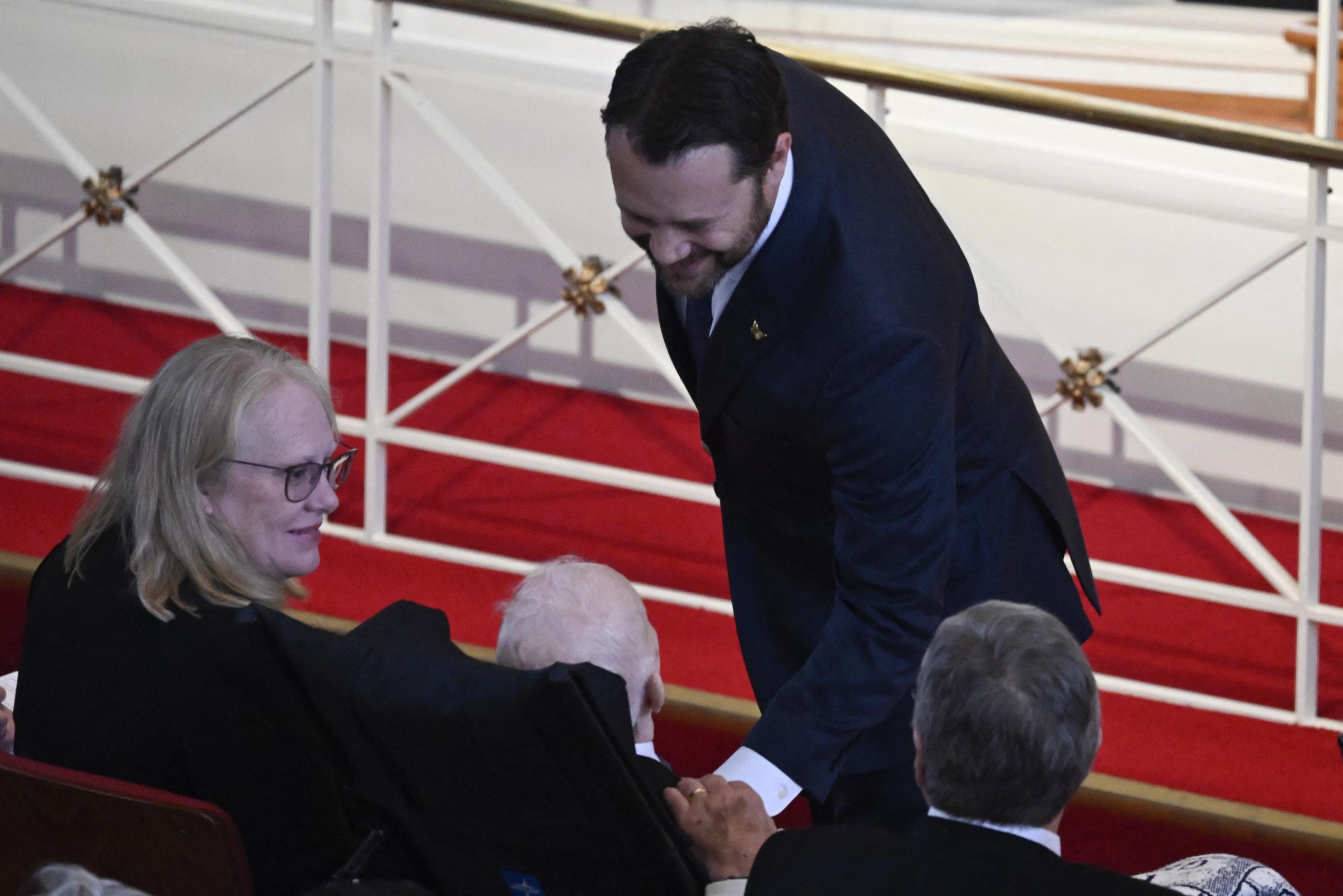 Jason Carter et l'ancien président américain Jimmy Carter. | Source : Getty Images