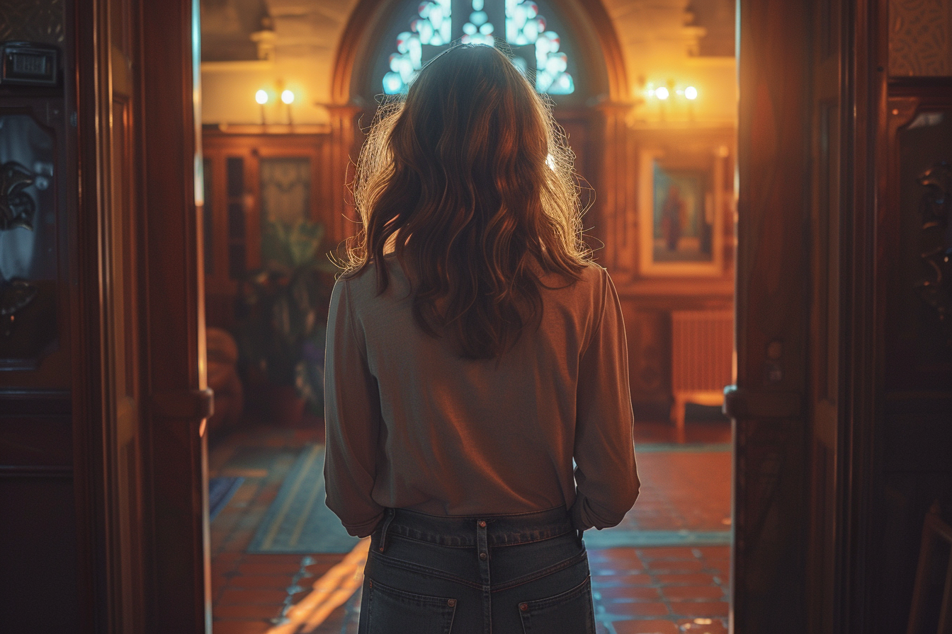 Une femme debout dans une maison | Source : Midjourney