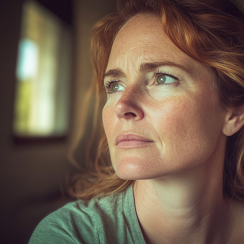 Une femme qui regarde sur le côté | Source : Midjourney