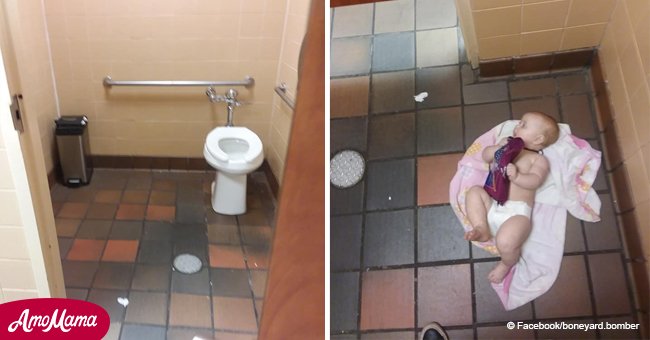 Des images troublantes de papa essayant de changer la couche de son fils dans la salle de bain pour homme deviennent virales
