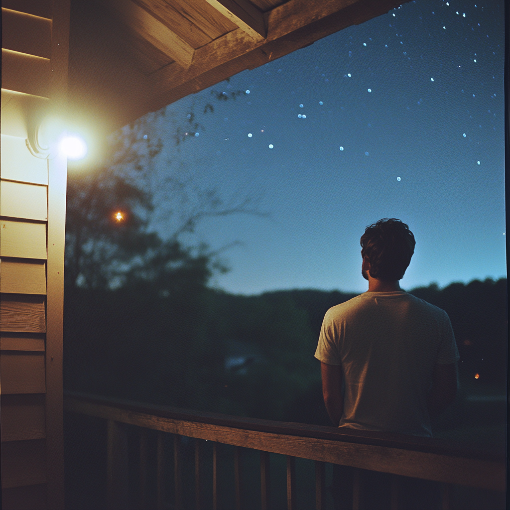 Un homme qui regarde les étoiles | Source : Midjourney