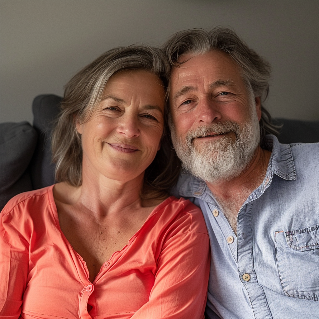 Un couple de personnes âgées souriantes | Source : Midjourney