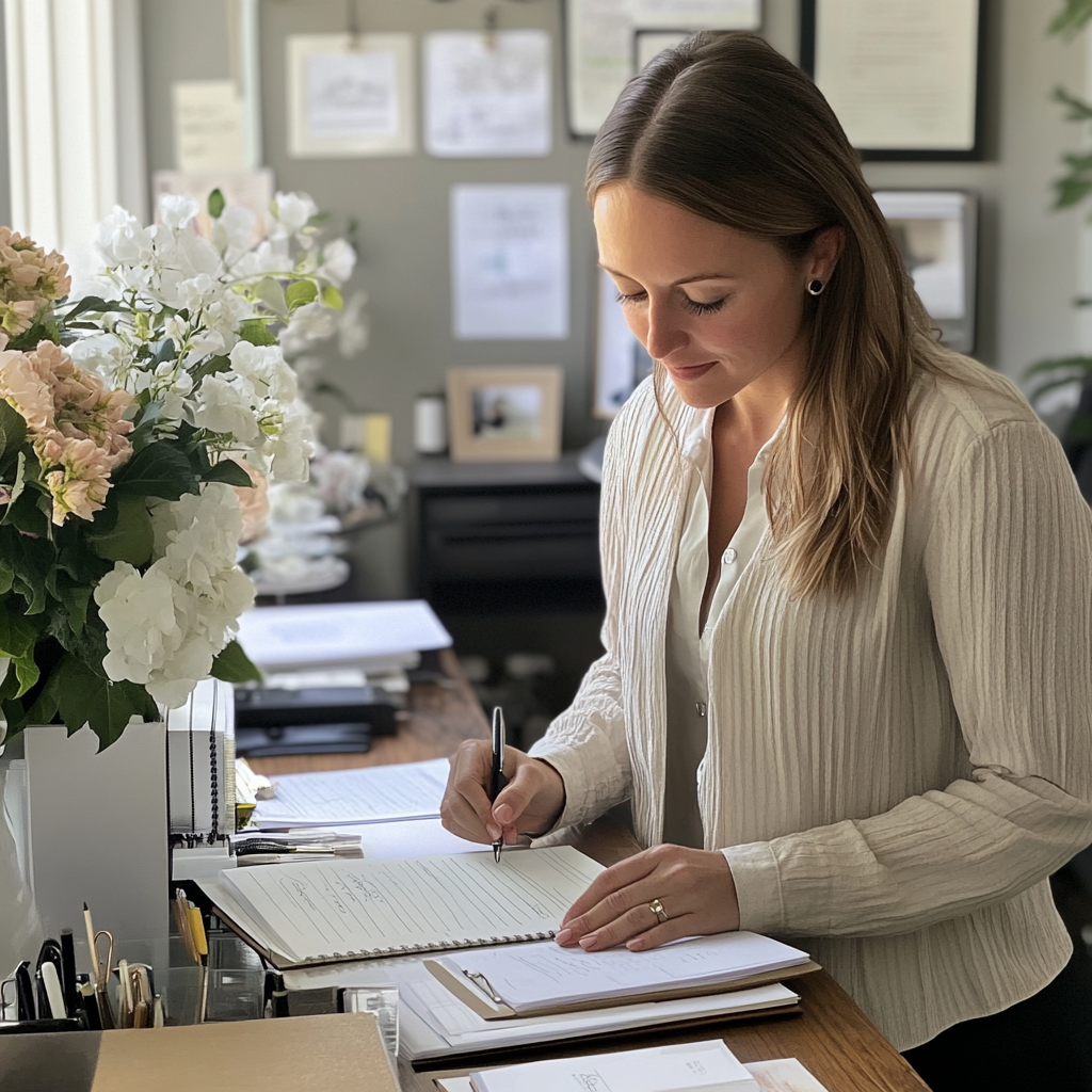 Une femme qui prend des notes | Source : Midjourney