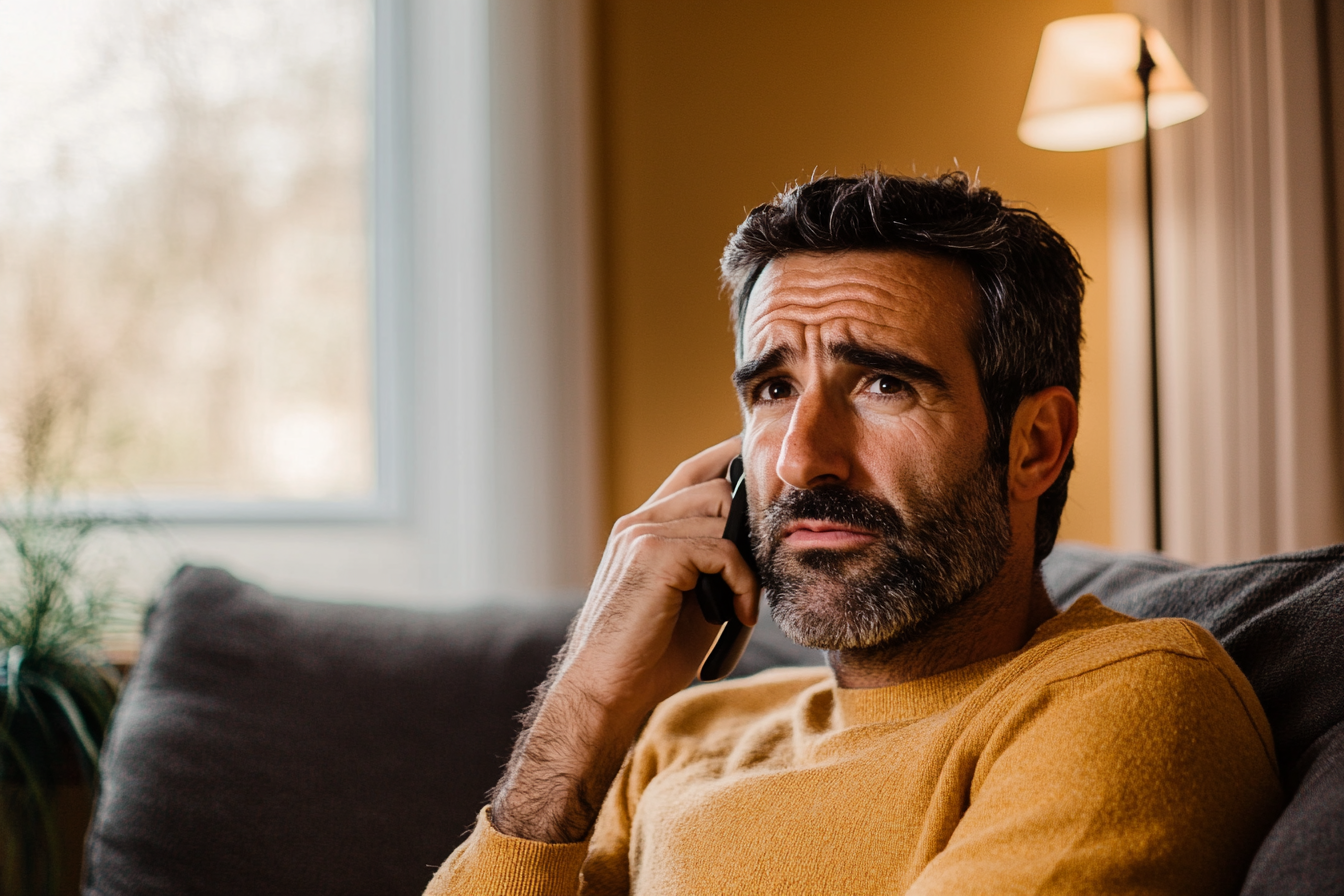 Un homme qui parle sur son téléphone portable | Source : Midjourney