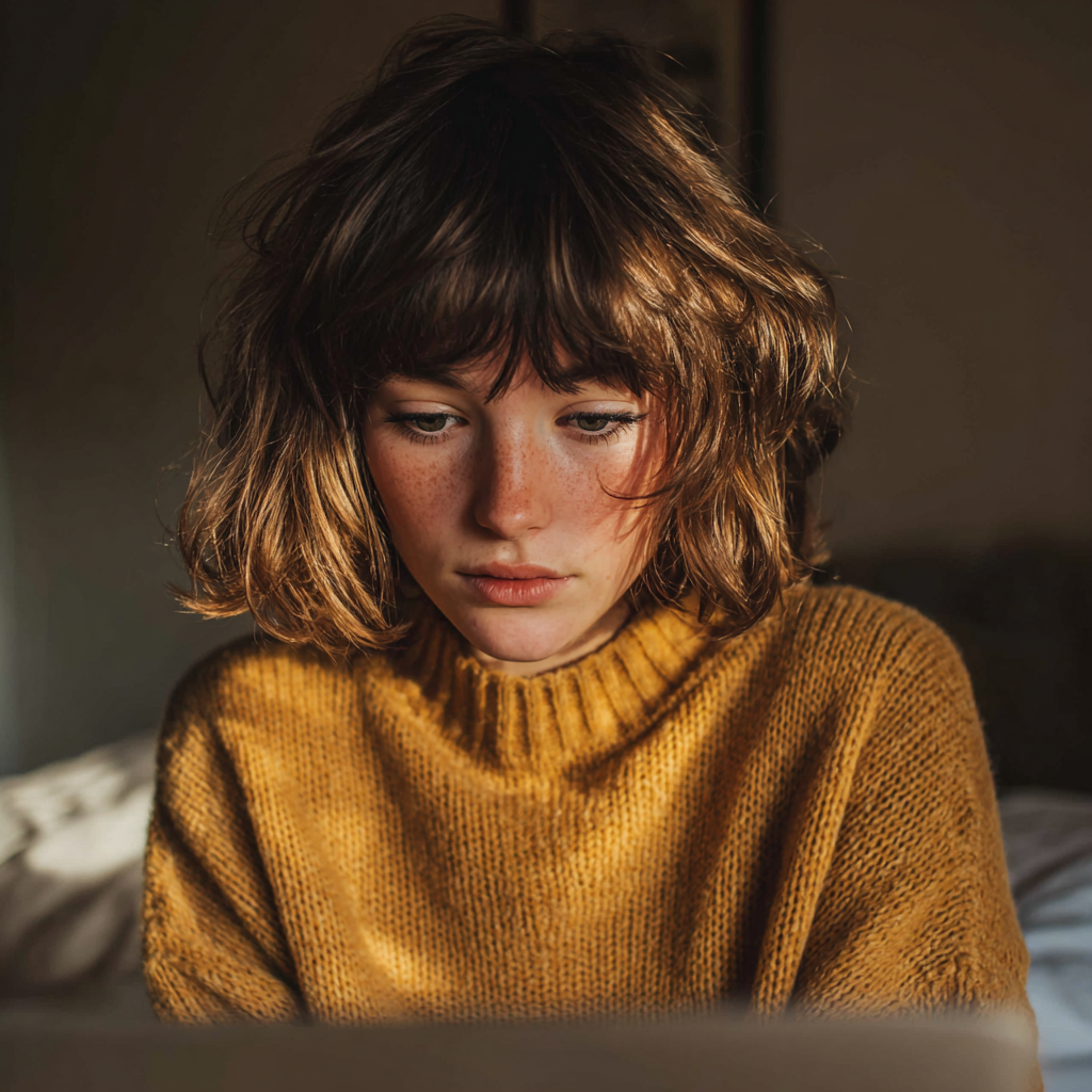 Une adolescente utilisant son ordinateur portable | Source : Midjourney