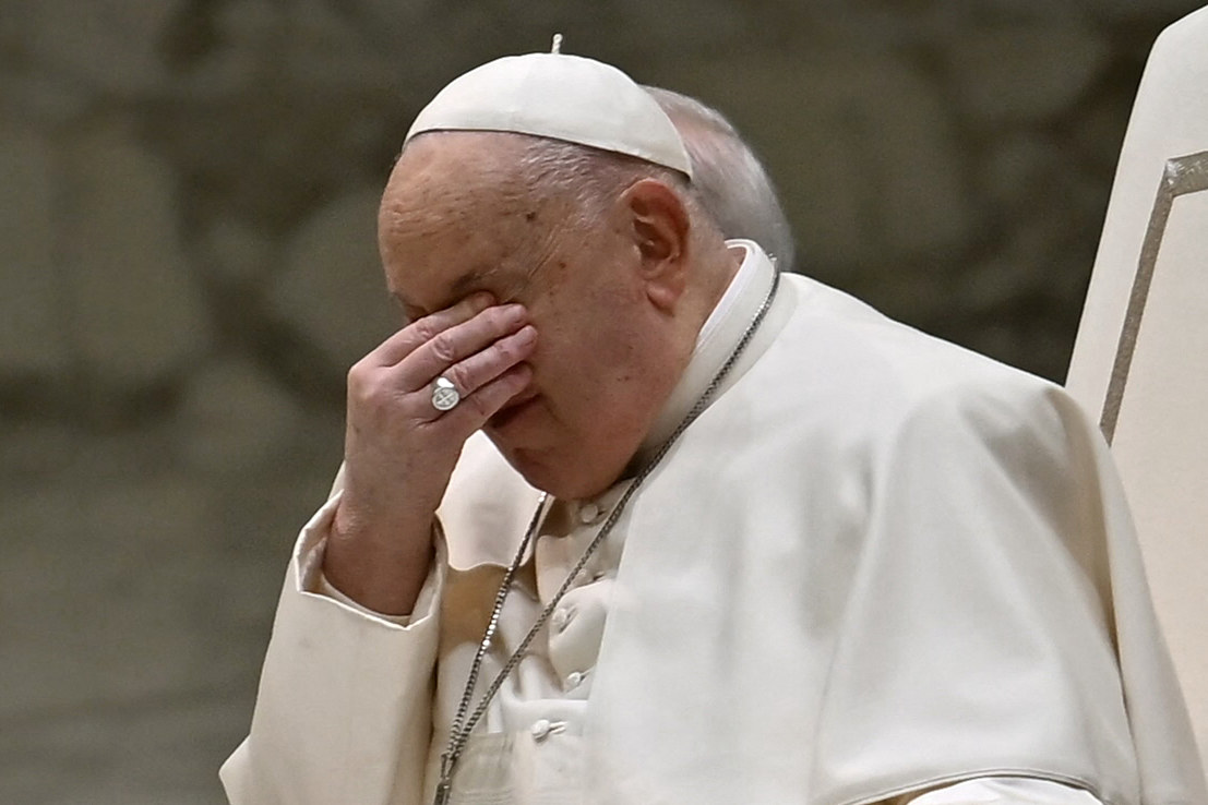 Le pape François lors de son audience générale hebdomadaire à la salle Paul-VI. | Source : Getty Images