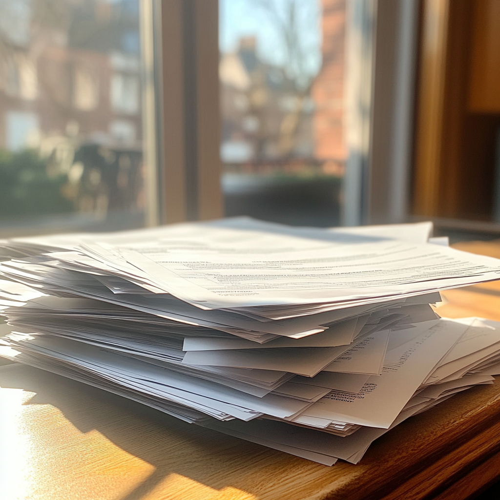 Une pile de papier | Source : Midjourney