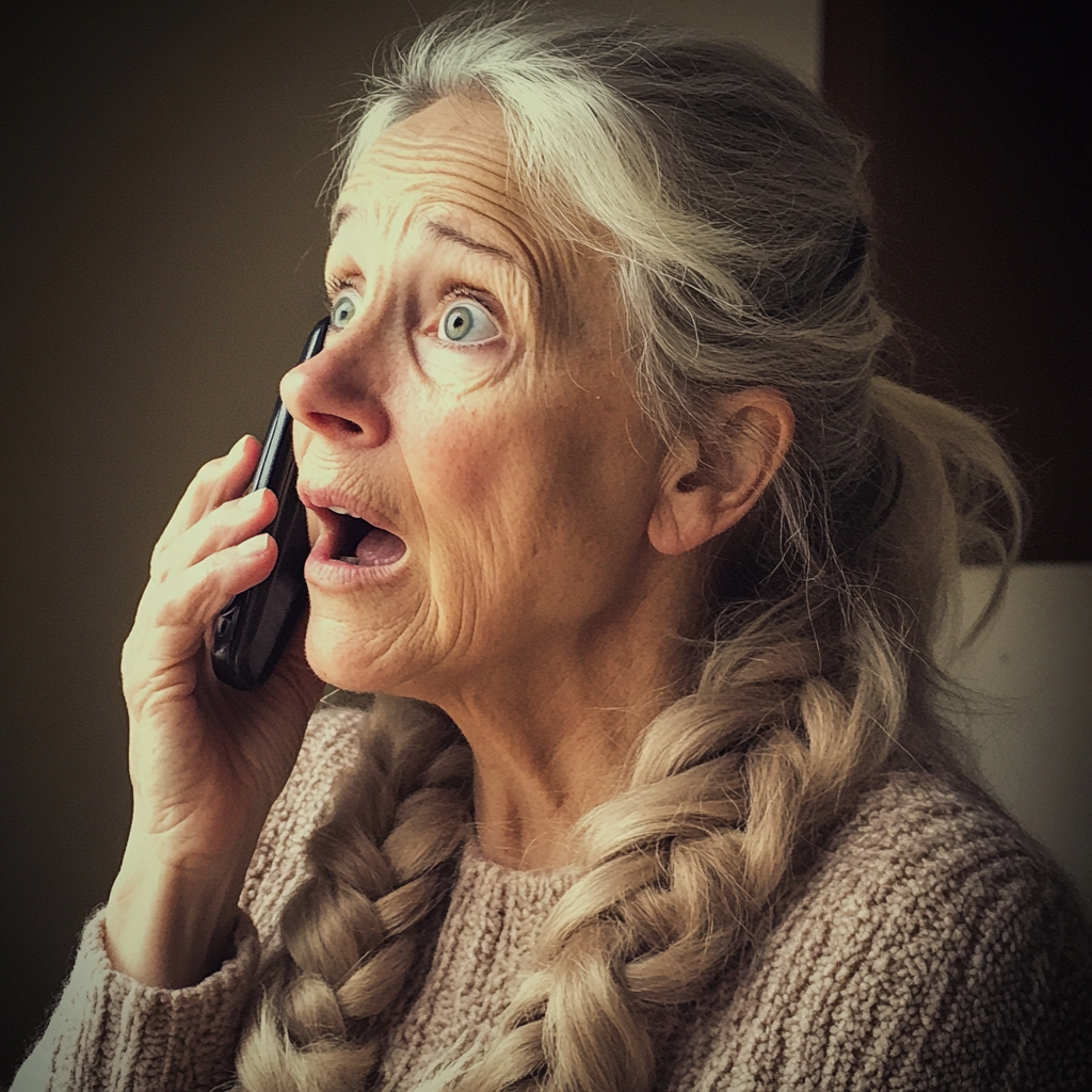 Une femme qui parle au téléphone | Source : Midjourney