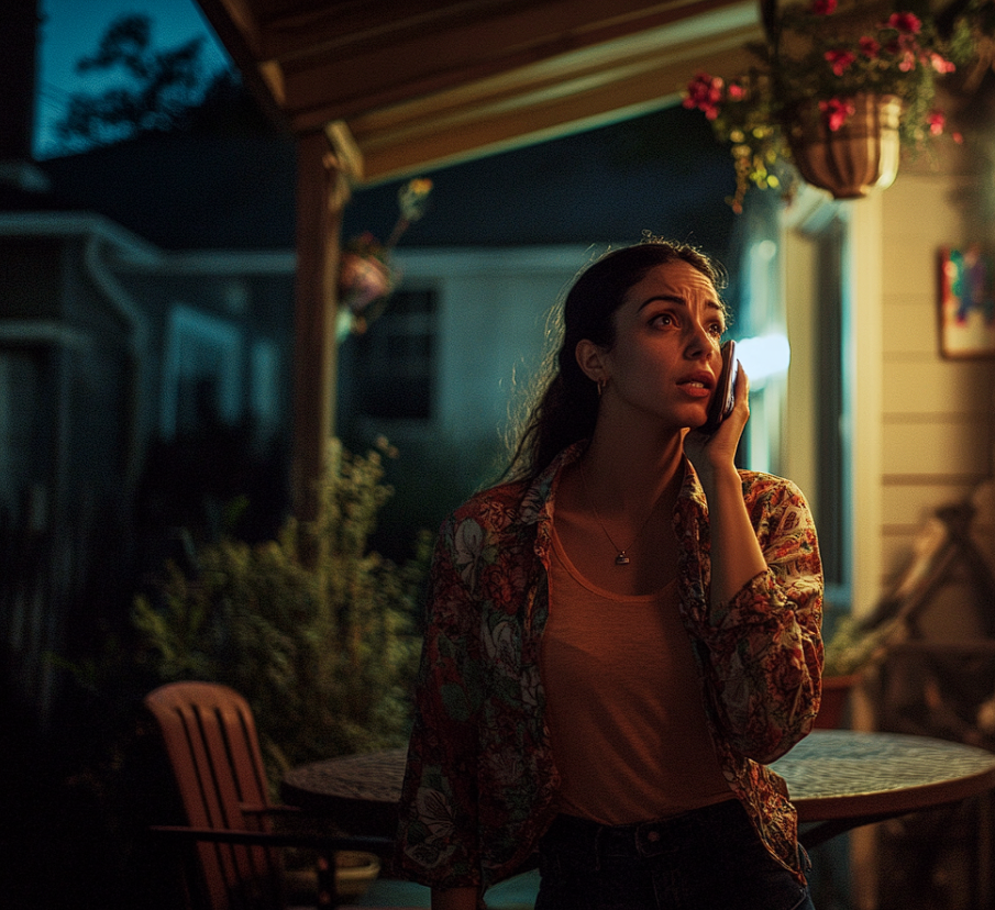 A woman talking on her cell phone | Source: Midjourney