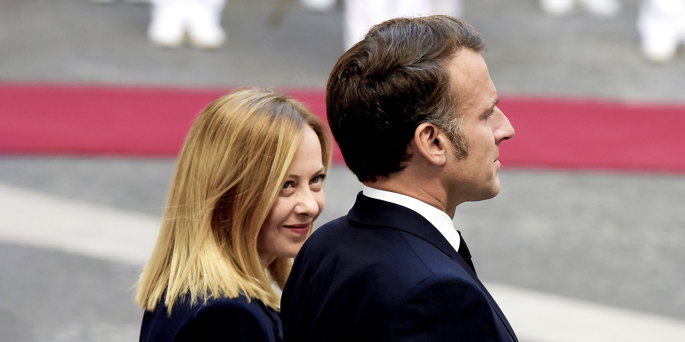Emmanuel Macron et Giorgia Meloni | Source : Getty Images