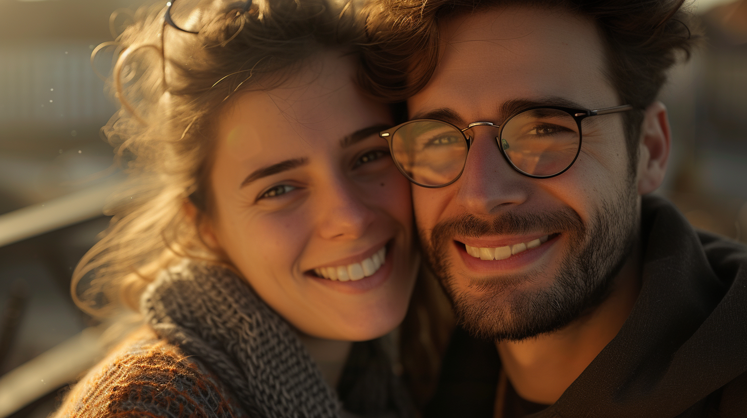 Un couple souriant | Source : Midjourney