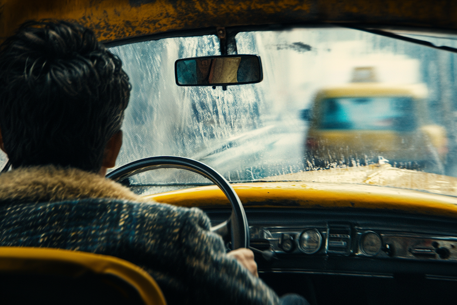 Un homme seul au volant d'une voiture | Source : Midjourney