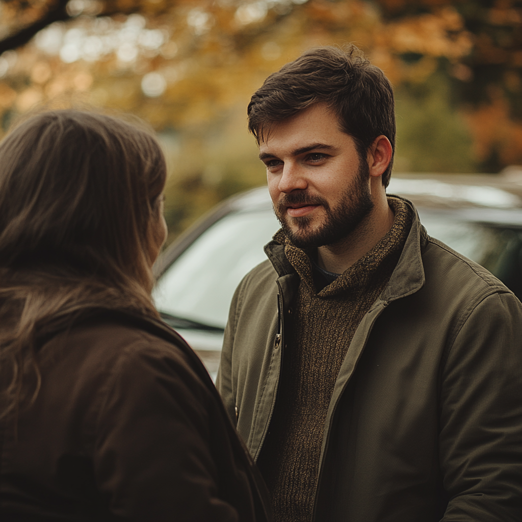 Un homme qui parle à son ex-femme | Source : Midjourney