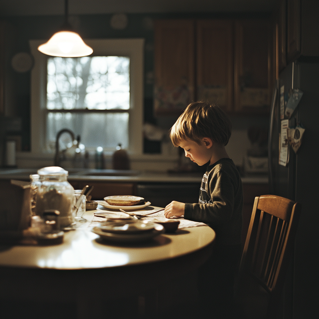 Un garçon qui met la table | Source : Midjourney