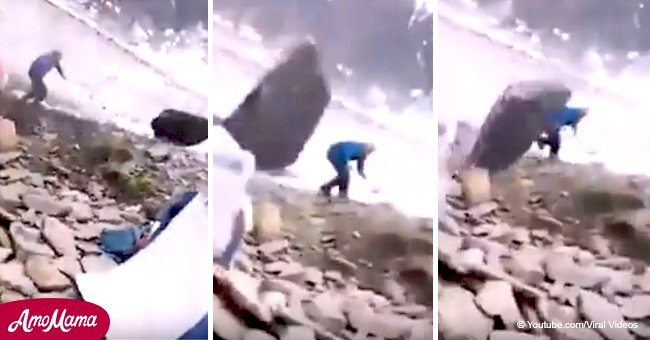 Deux alpinistes ont failli être tués par un énorme «frisbee» volant d'une falaise