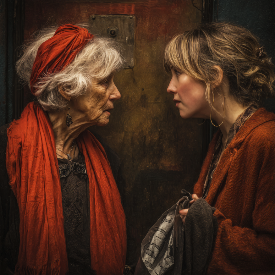 Deux femmes qui parlent | Source : Midjourney