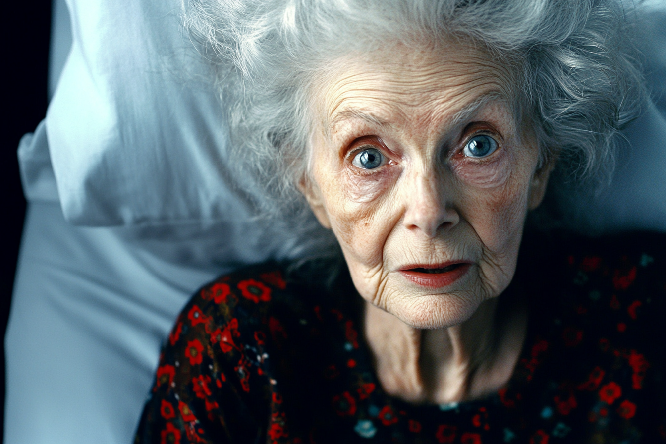 Une femme âgée dans un lit d'hôpital | Source : Midjourney