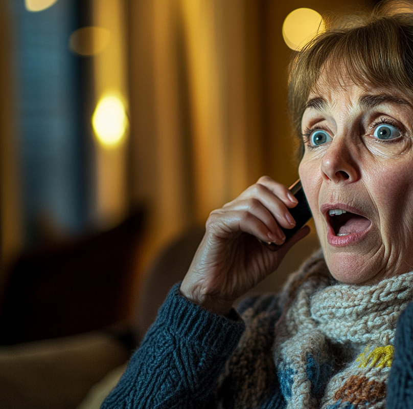 Une femme qui parle frénétiquement sur son téléphone | Source : Midjourney