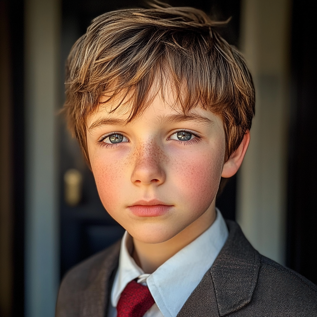 Un garçon dans son uniforme scolaire | Source : Midjourney