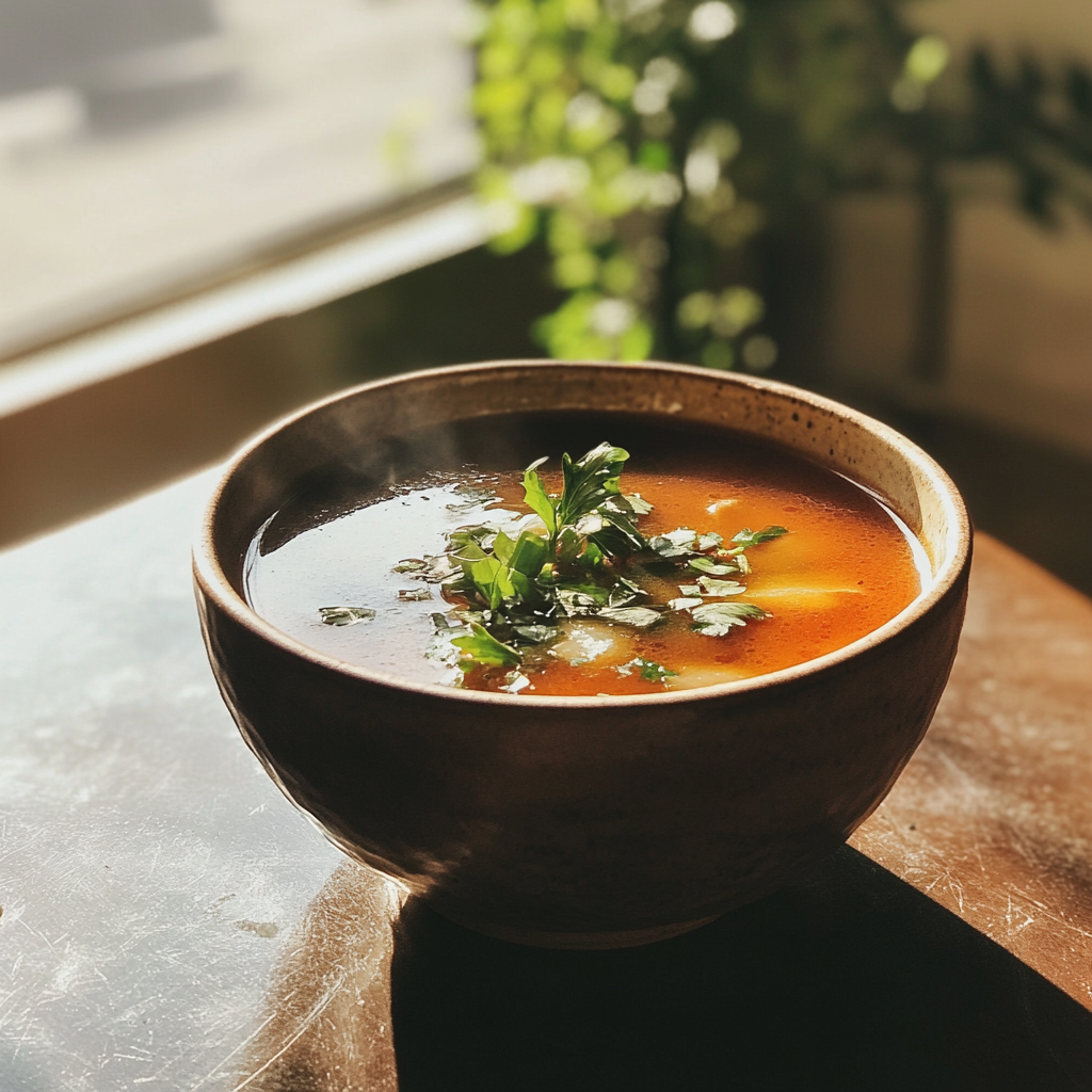 Un bol de soupe sur une table | Source : Midjourney