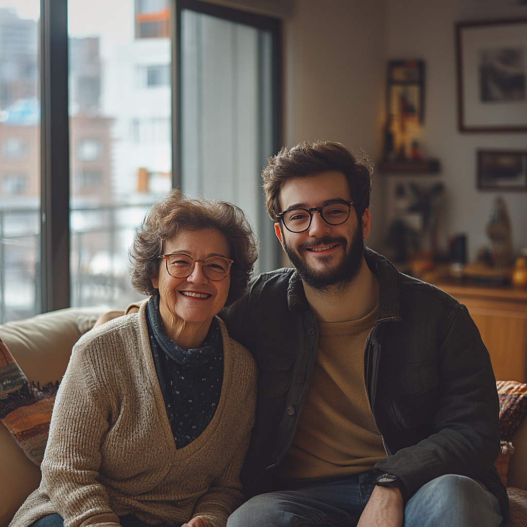 A man living with his mother | Source: Midjourney