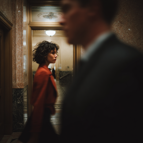 Une femme qui passe devant un homme | Source : Midjourney