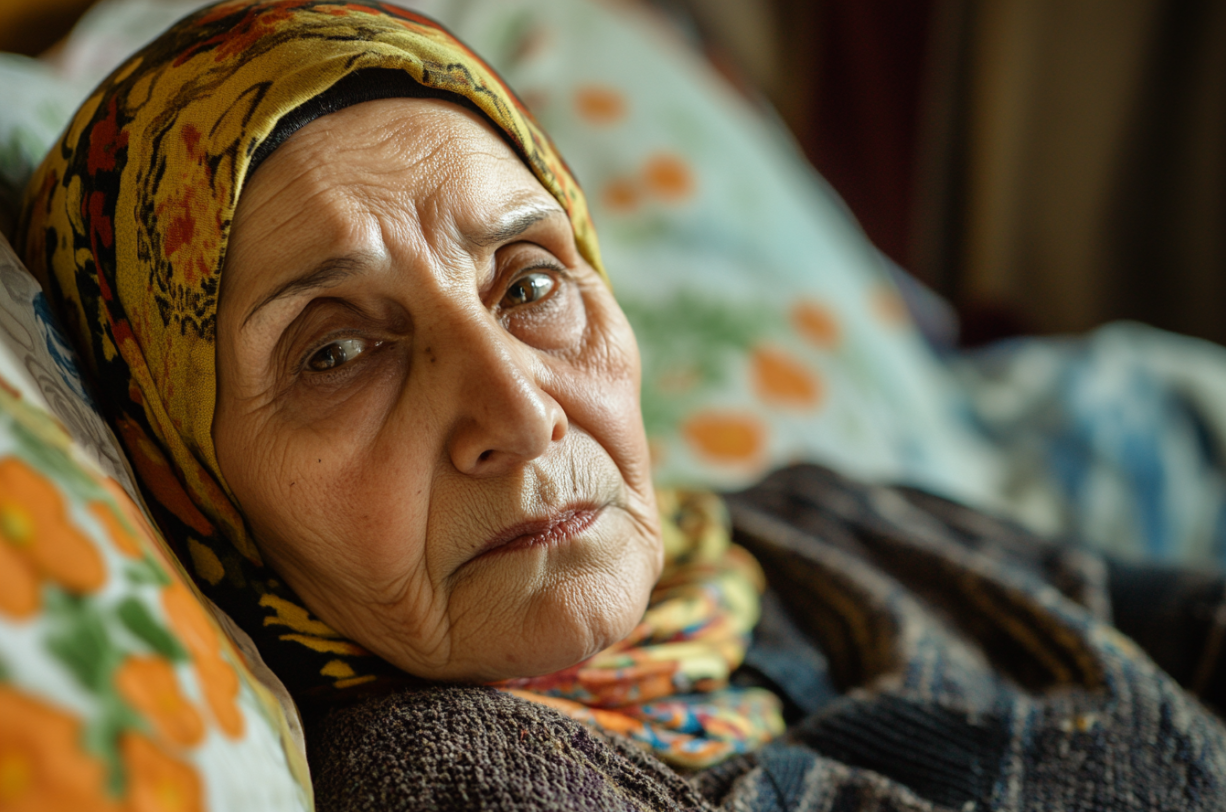 Une femme allongée dans son lit | Source : Midjourney