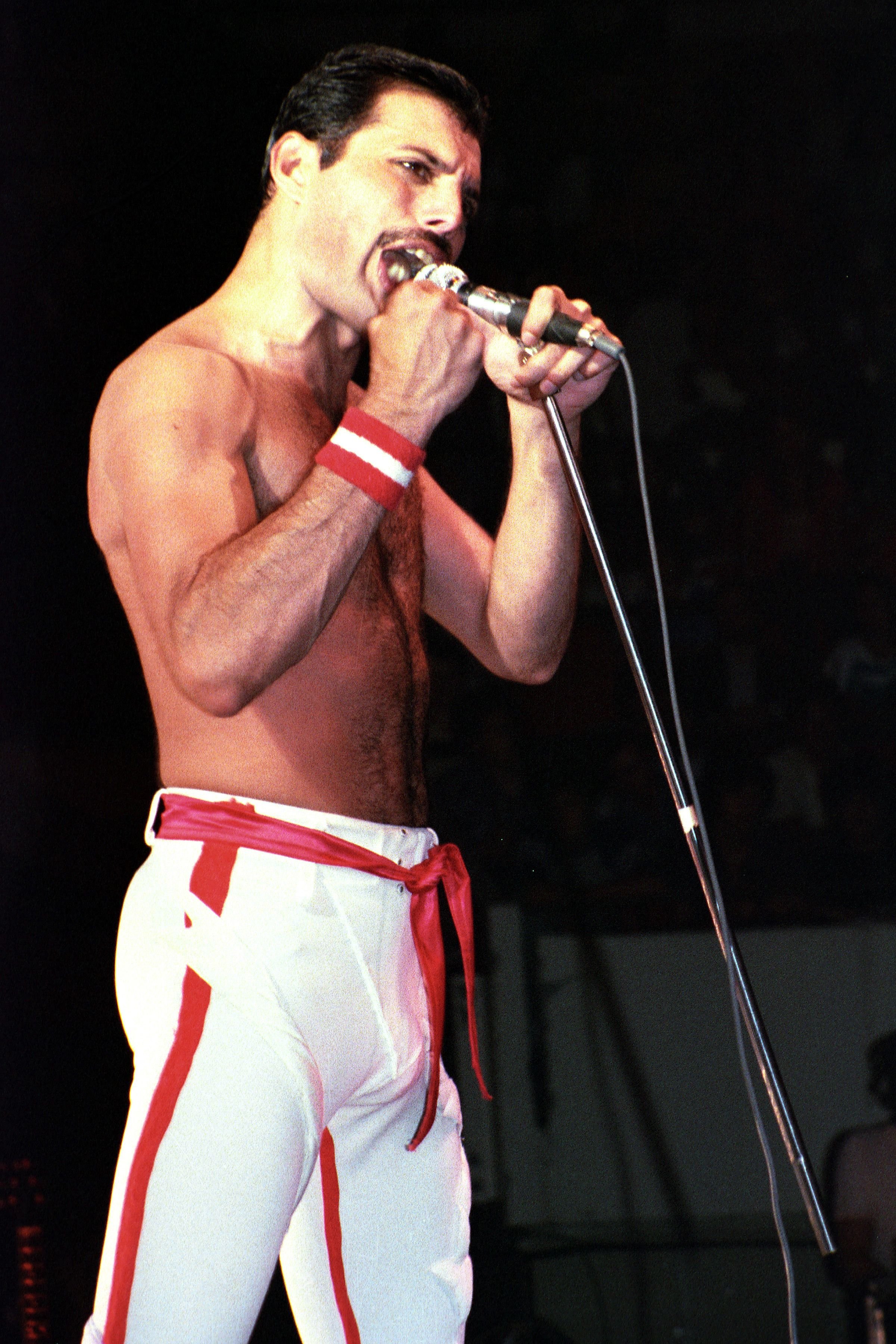 L'inoubliable Freddie Mercury sur scène. l Source : Getty Images