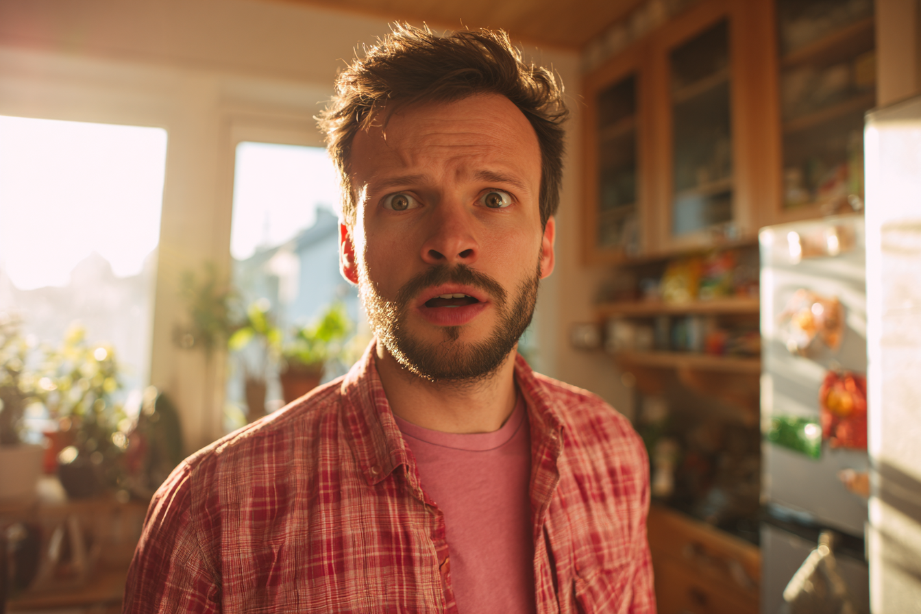 Un homme debout dans sa maison | Source : Midjourney