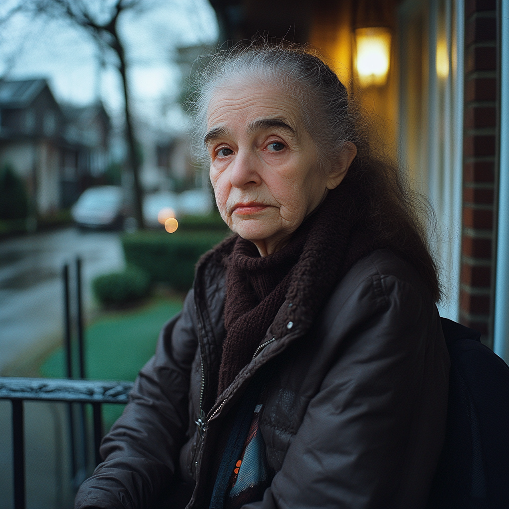 Une femme âgée dans son quartier | Source : Midjourney