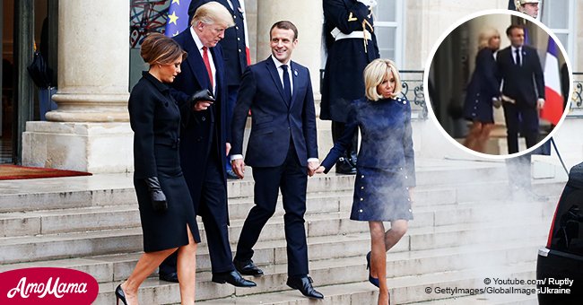 Brigitte Macron, déséquilibrée, a failli tomber de l'escalier de l'Élysée