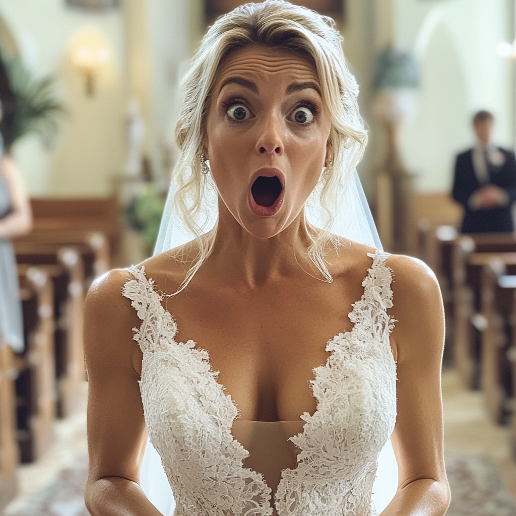 A shocked bride | Source: Midjourney