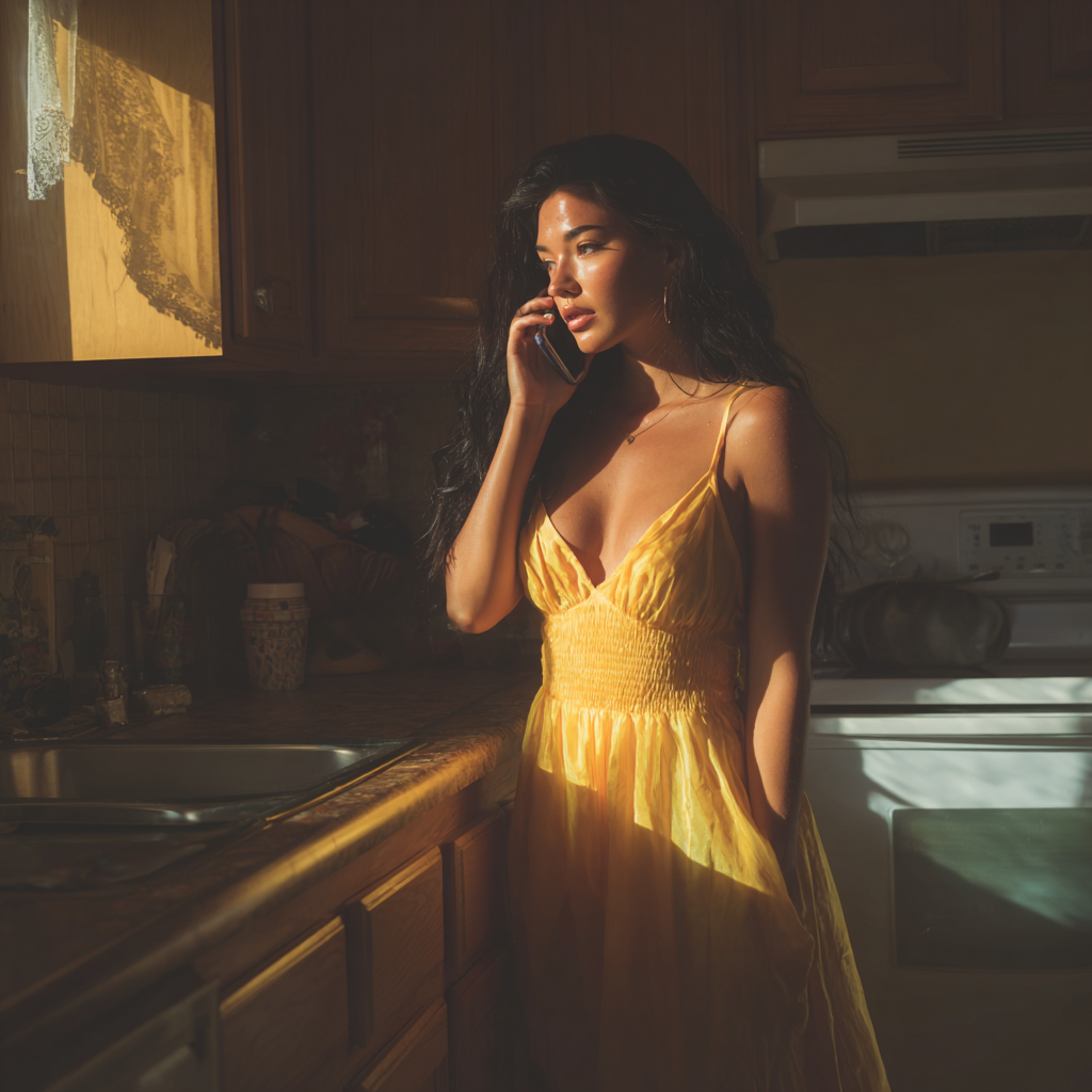 Une femme parlant au téléphone | Source : Midjourney
