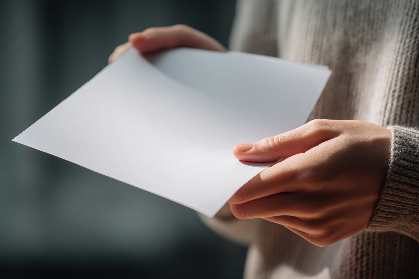 Une femme tenant un papier | Source : Midjourney