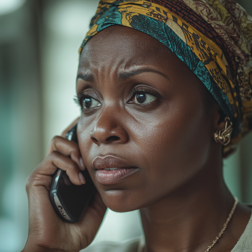 Une femme parlant au téléphone avec la mère de son élève | Source : Midjourney