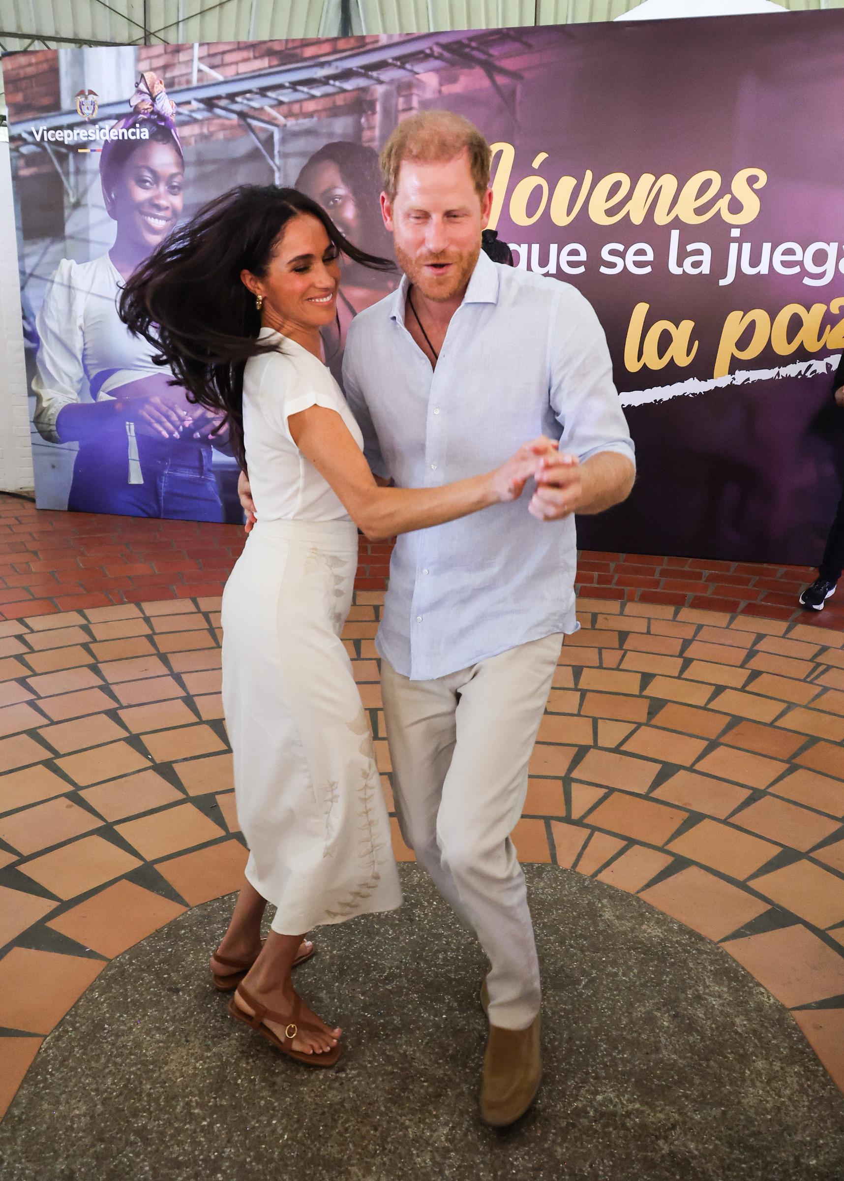 Meghan, duchesse de Sussex et le prince Harry, duc de Sussex vus à l'Unidad Recreativa El Vallad à Cali, en Colombie, le 18 août 2024 | Source : Getty Images