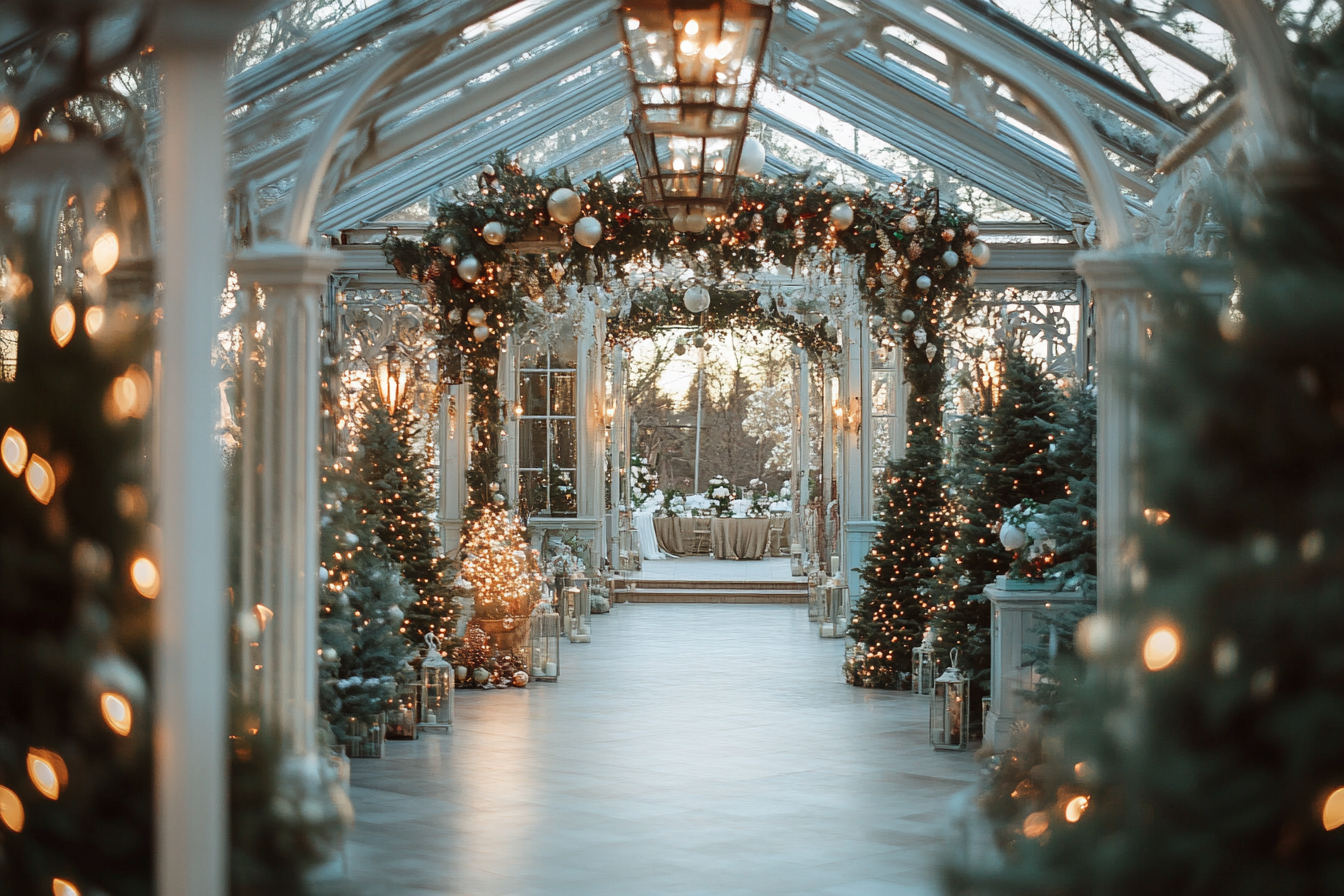 Un lieu de mariage sur le thème du jardin d'hiver | Source : Midjourney