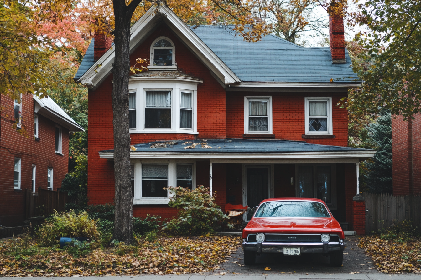 Une voiture garée devant une maison | Source : Midjourney