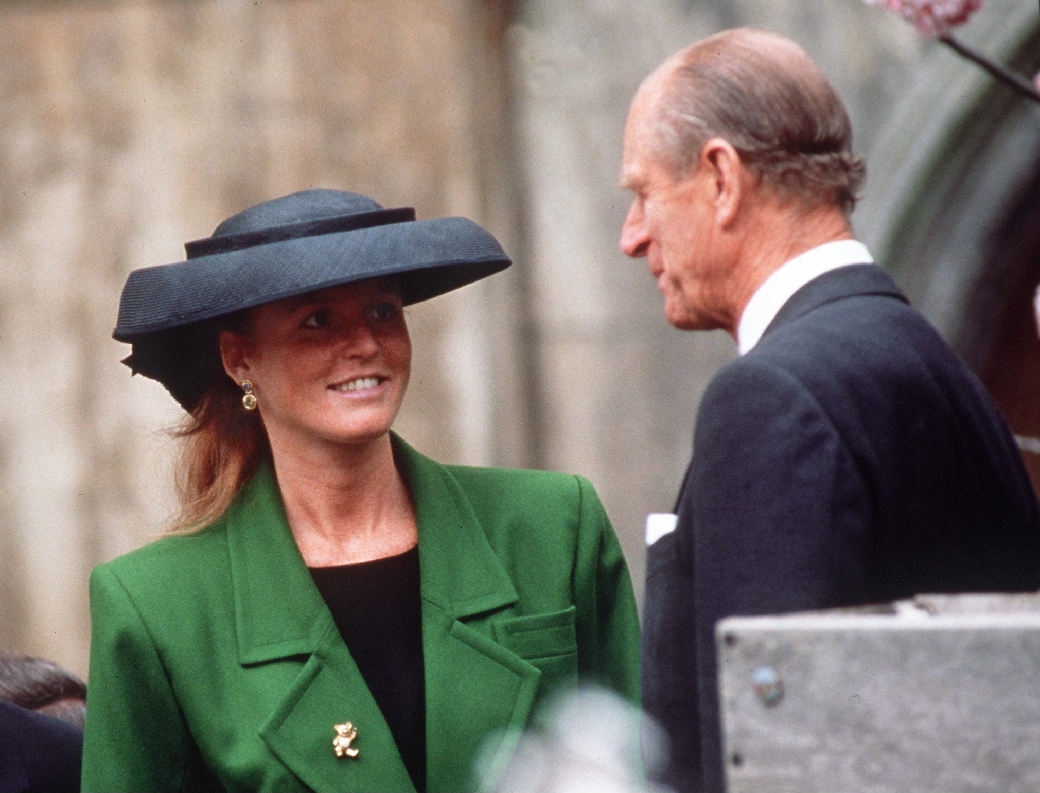 Le duc d'Edimbourg et la duchesse d'York au service de Pâques à Windsor dans les années 1990. | Source : Getty Images